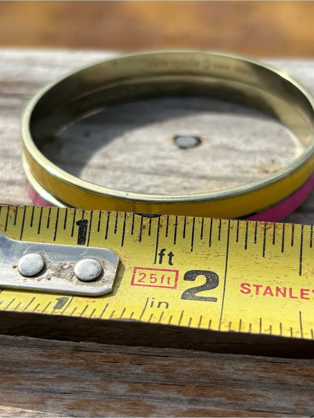 Kate Spade Stackable Yellow and Pink Enamel Bangle Bracelet Set